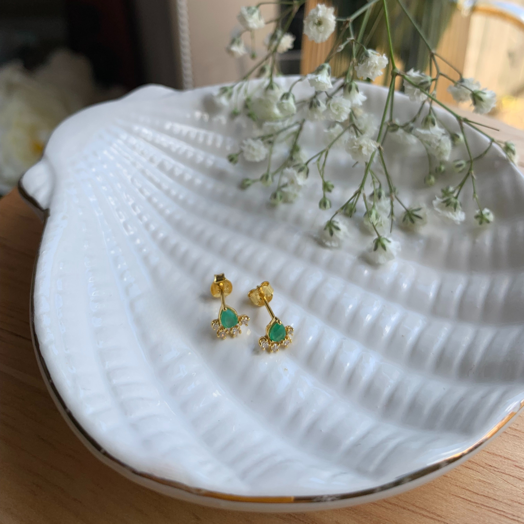 Aura Drop Studs - Gold