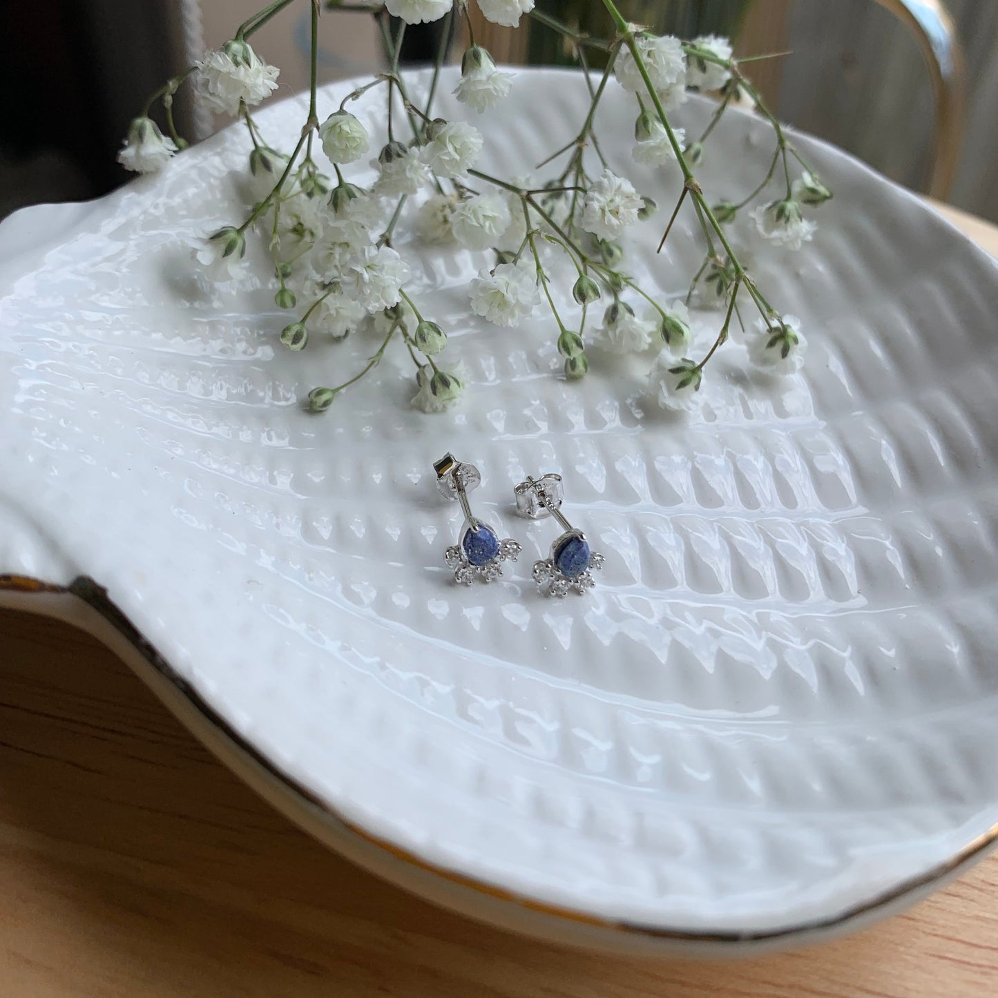 Aura Drop Studs - Silver