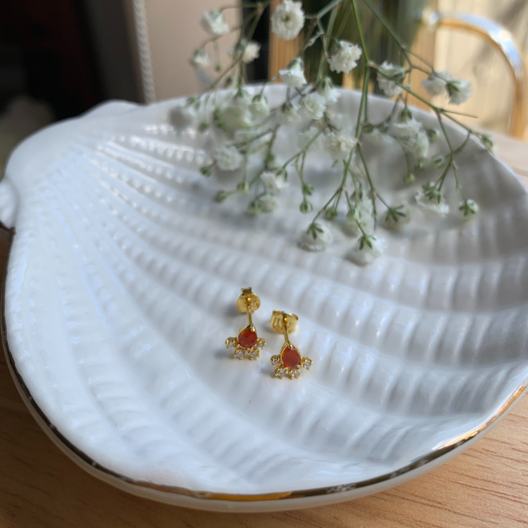 Aura Drop Studs - Gold