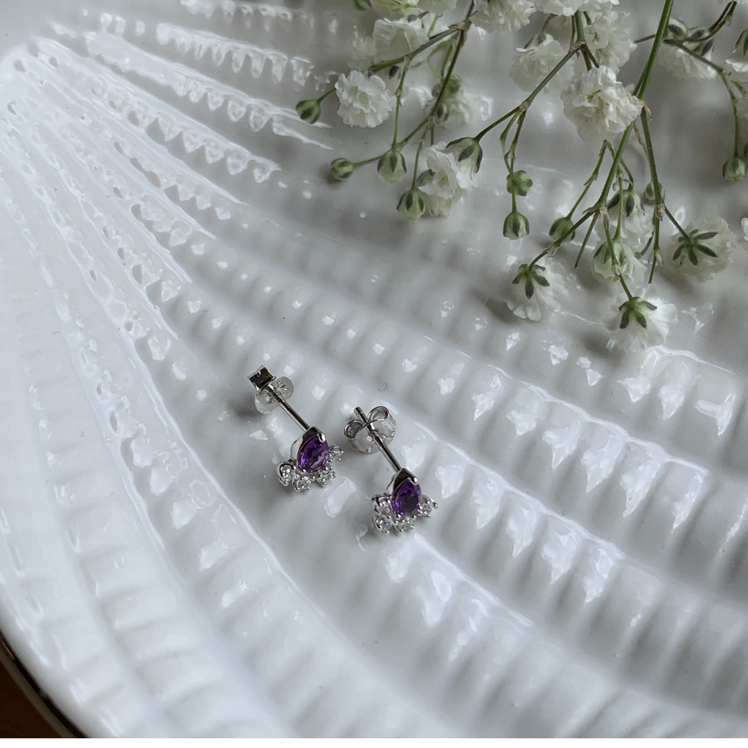 Aura Drop Studs - Silver