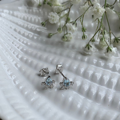 Aura Drop Studs - Silver